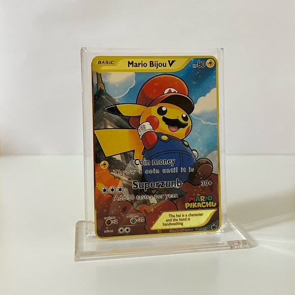 Pikachu Mario V 294/XY-P Gold Metal Pokémon Card Collectible/Gift/Display - Picture 1 of 3